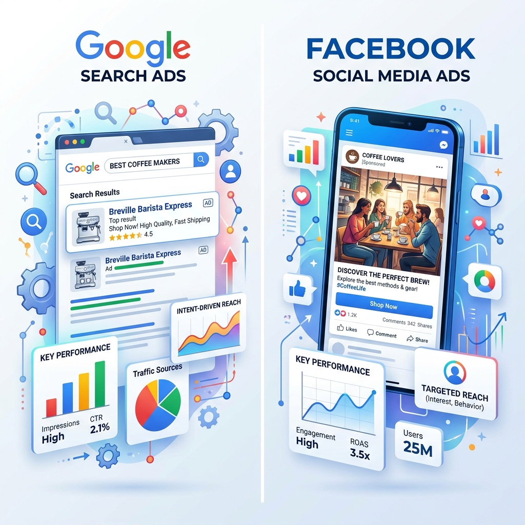 Google Ads vs Facebook Ads: Which to Choose