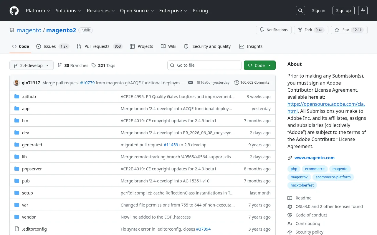Magento code editor — example syntax and code structure