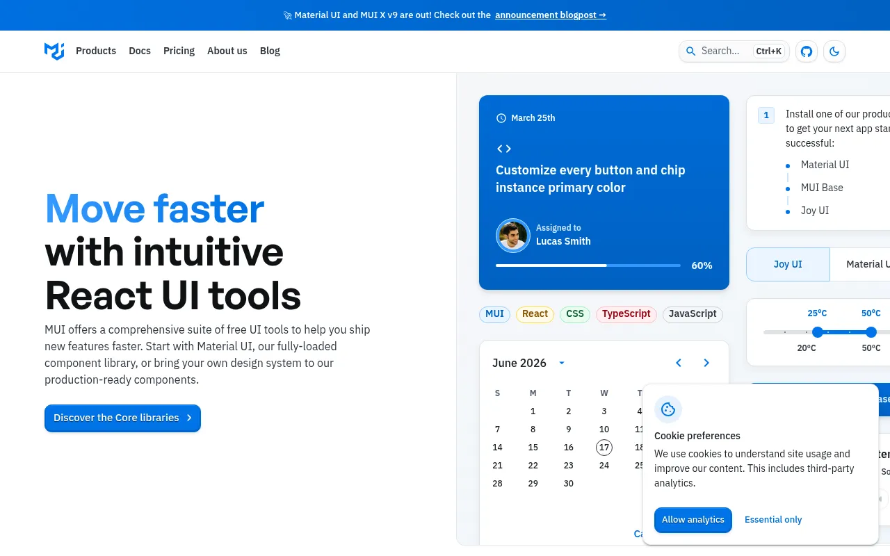 Material UI — React Component Library