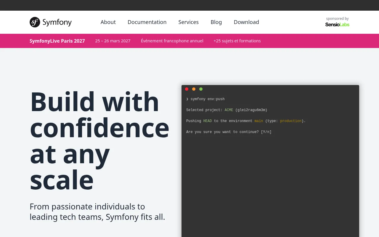 Symfony — Enterprise PHP Framework