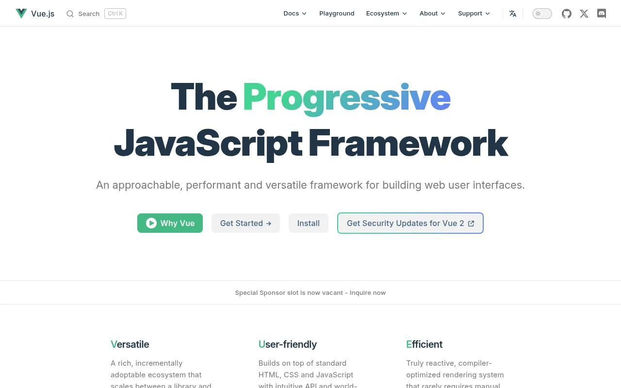 Vue.js — Progressive Frontend Framework